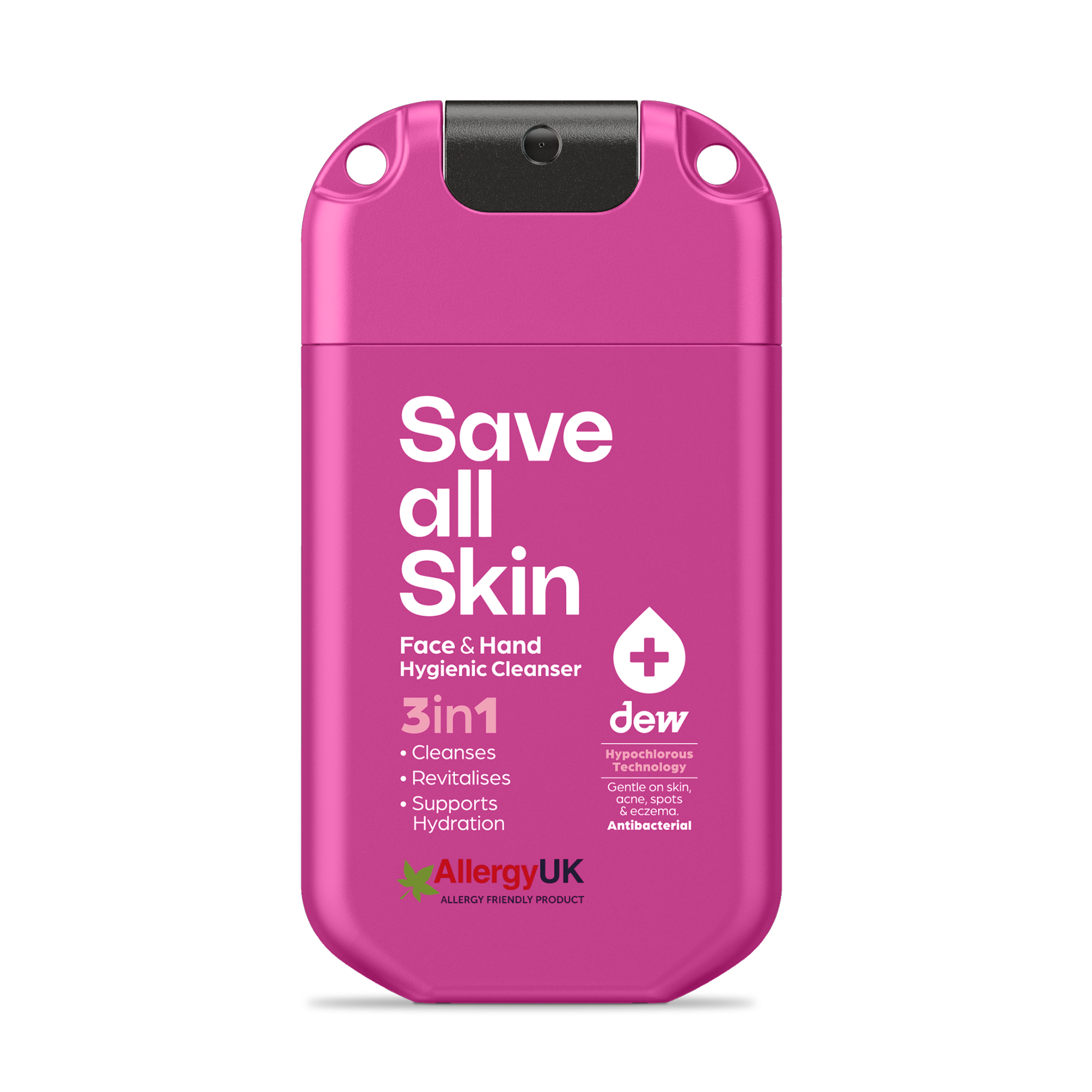 3-in-1 Face & Hand Hygienic Cleanser 30ml mist - Electric Fuchsia