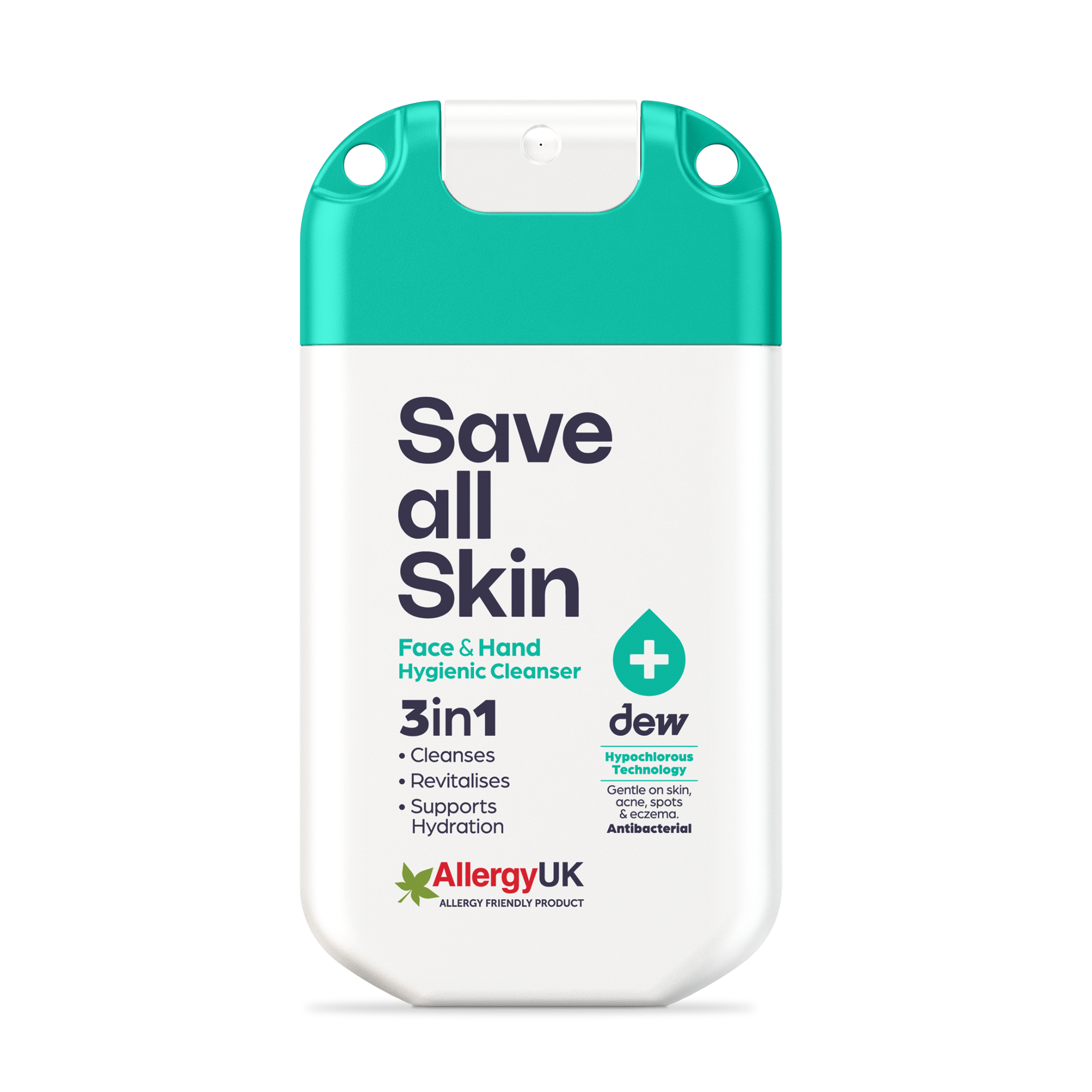 3-in-1 Face & Hand Hygienic Cleanser 30ml mist - Mint Jelly / White