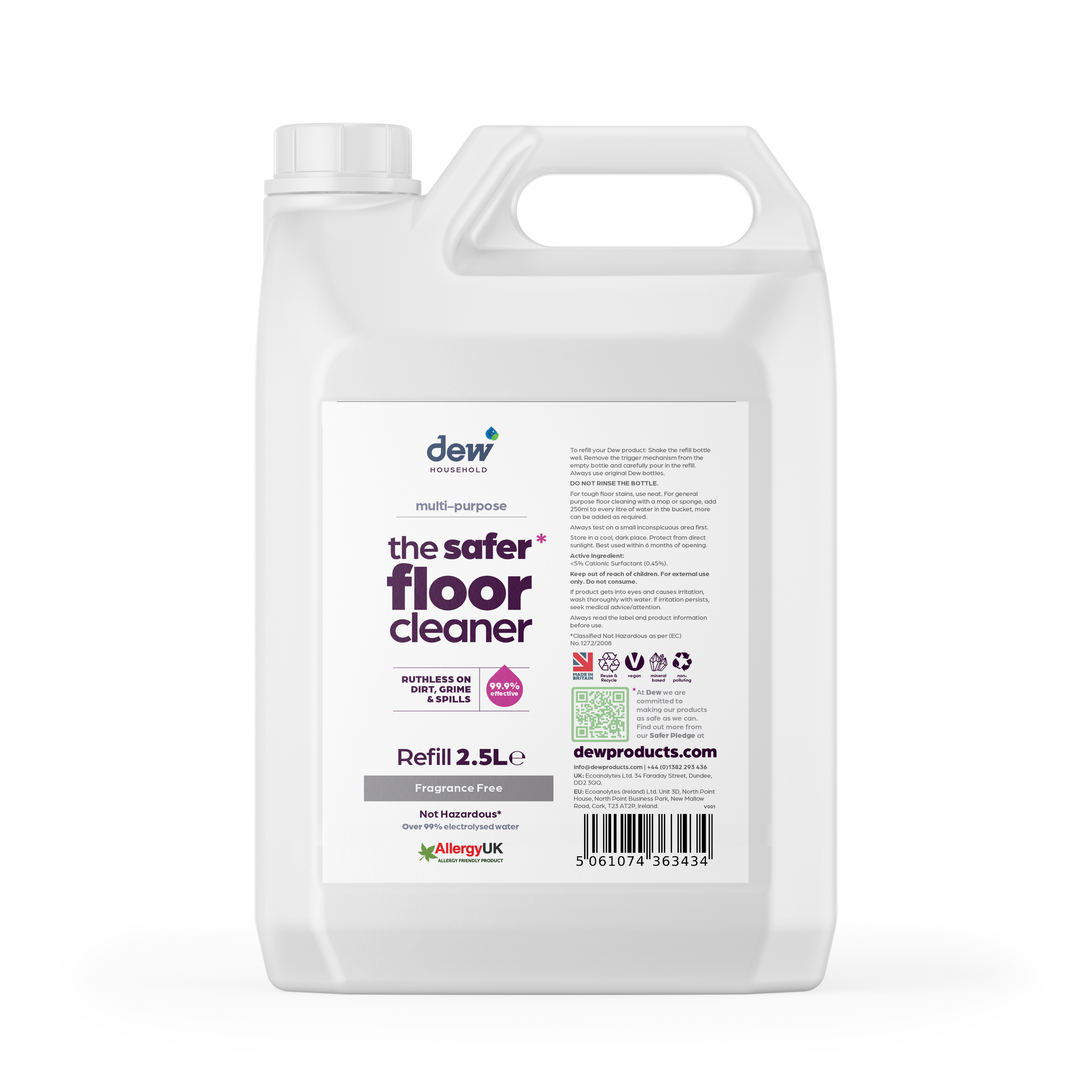 Dew Household Safer Multi-Surface Floor Cleaner Fragrance-Free