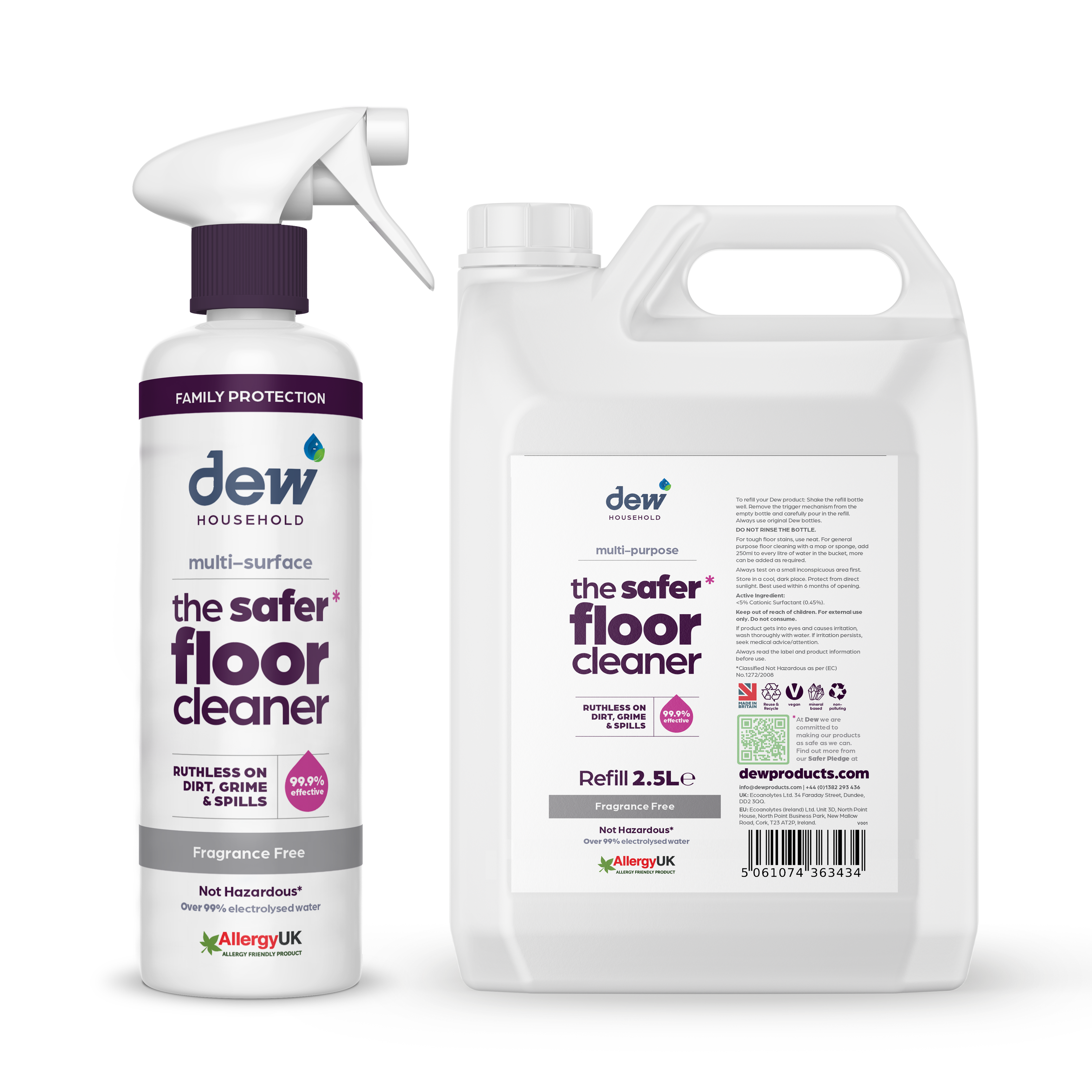 Dew Household Safer Multi-Surface Floor Cleaner Fragrance-Free