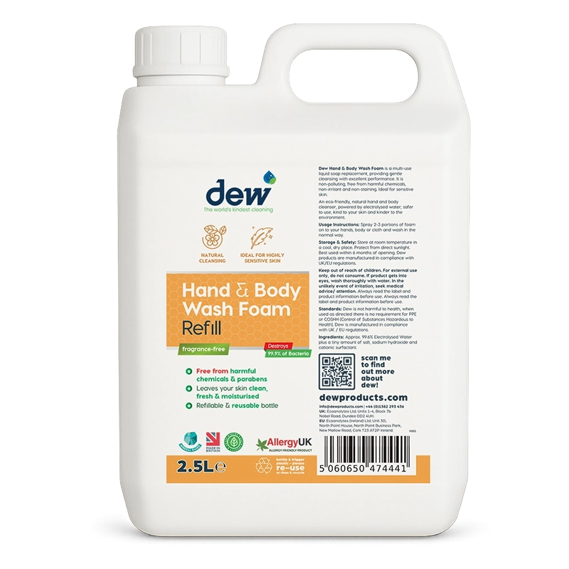 Hand & Body Wash Foam Refill Fragrance-free 2.5L