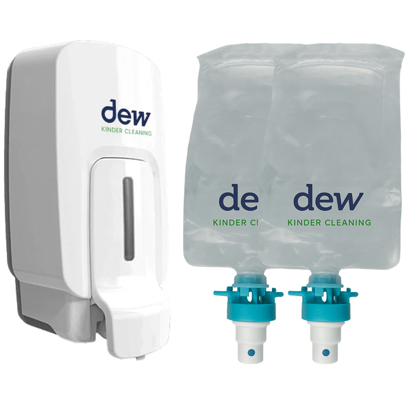 Hand Cleansing Water Dispenser - Wall Mounted With Refill Pouch 1L x 2